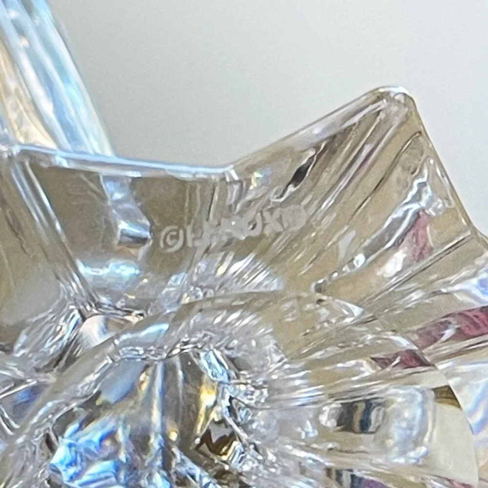 Lenox Arctic Bloom Crystal Candlesticks Pair Set of 2 Germany Signed